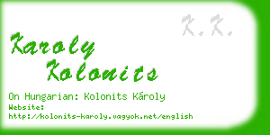 karoly kolonits business card